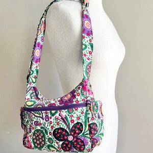 Vera Bradley viva la vera shoulder bag purse quilted cotton floral butterfly